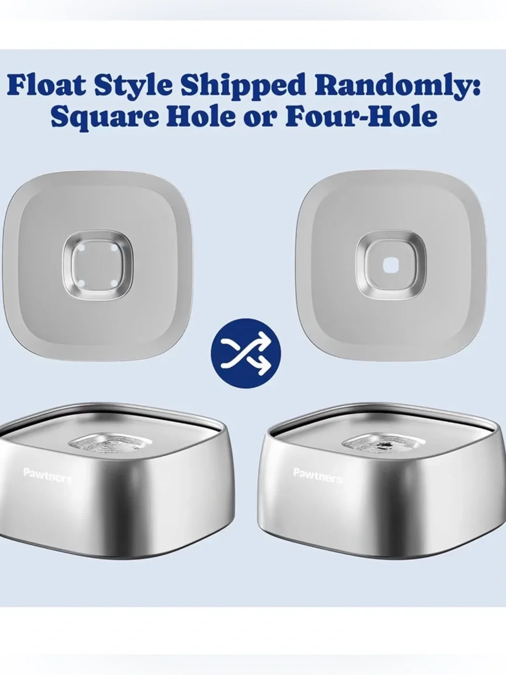 PAWTNERS All Stainless Steel Pet Water Bowl No Spill, 135oz